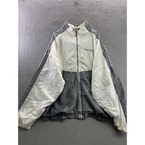 Vintage REEBOK Jacket Men's M White Black Classic 90s Full Zip Windbreaker Logo